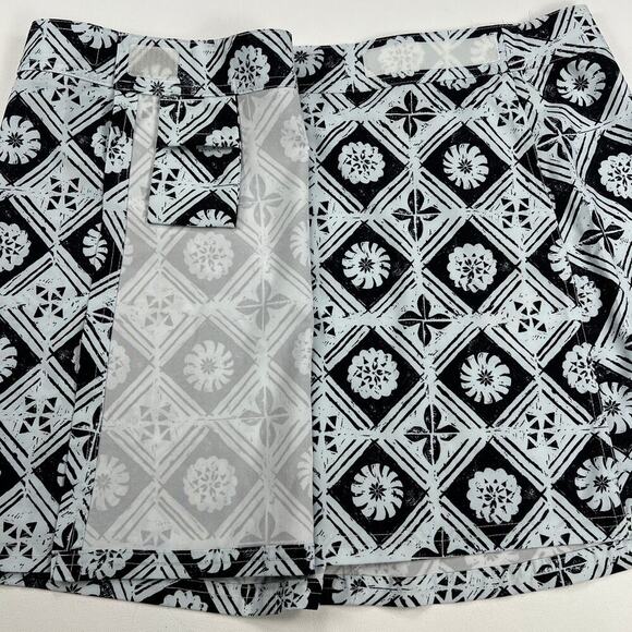 Ripskirt Hawaii Adjustable Wrap Skirt Black Botanical Print Size XL Length 2 - Picture 2 of 10